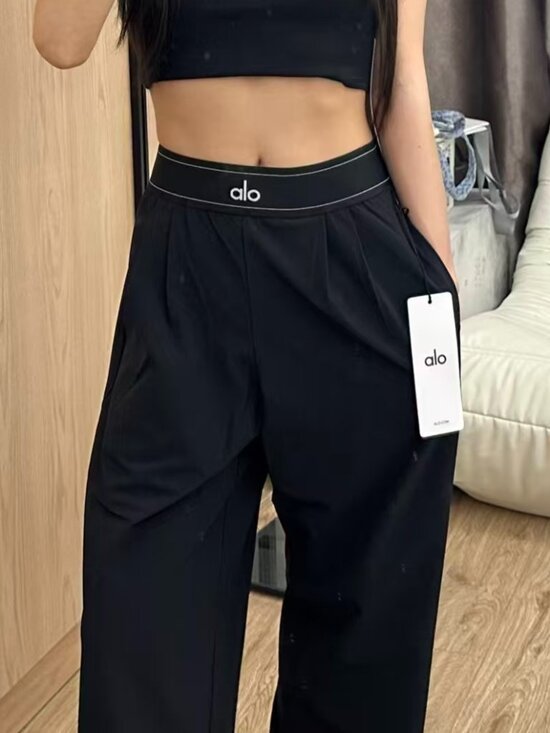 ALO Yoga Pants - ALO Yoga Suit Up Trouser Black(Regular)👑Relaxed Fit Pants Chic Versatile🌷